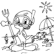 coloriage titi en tenue de plongeur